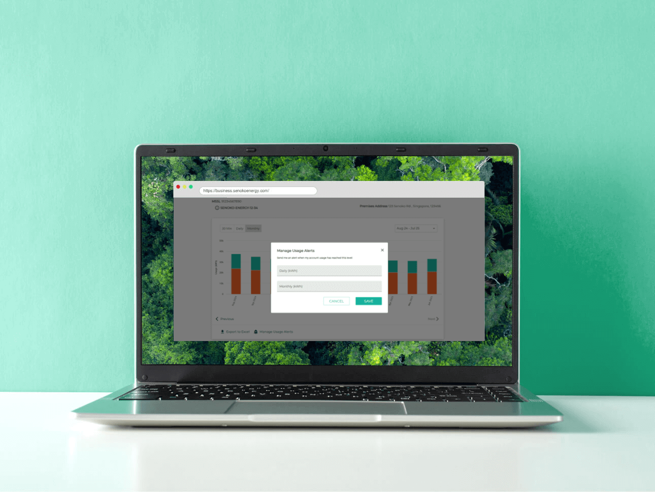 Senoko Energy business portal - Set usage alerts to monitor